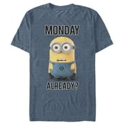 Men's Despicable Me Minion Monday Already Graphic Tee Navy Blue Heather 4X Large